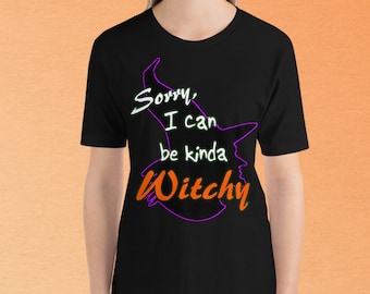 Sorry, ich kann Kinda Witchy / Halloween Kurzarm Unisex T-Shirt