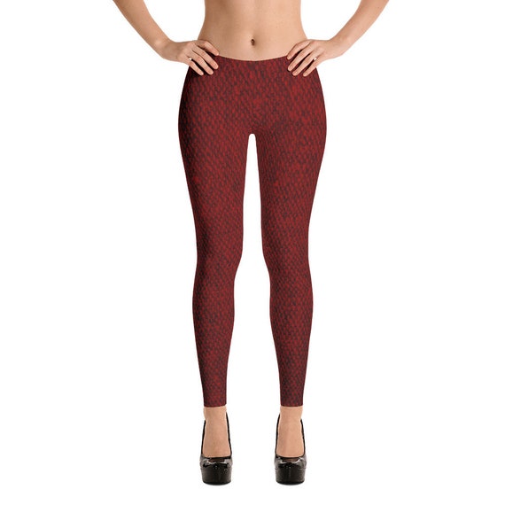 Red Tweed Print Leggings / Leggings / Multi-functional Leggings