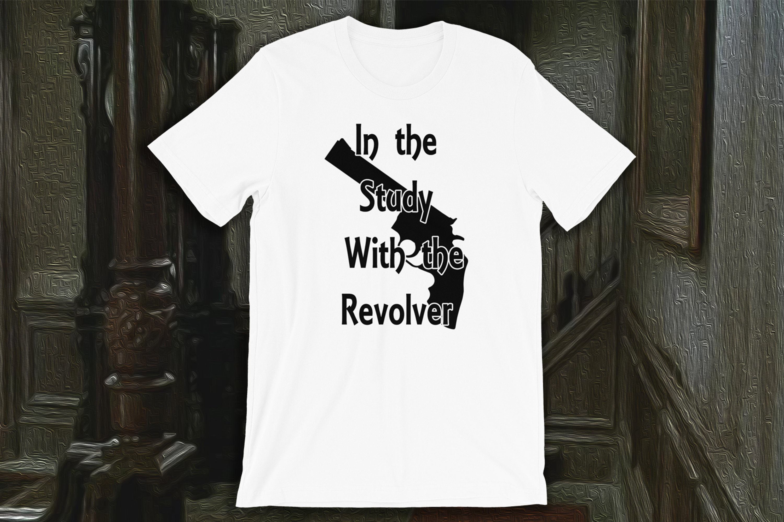 Mrs White in the Study With the Revolver Short-sleeve Unisex T 