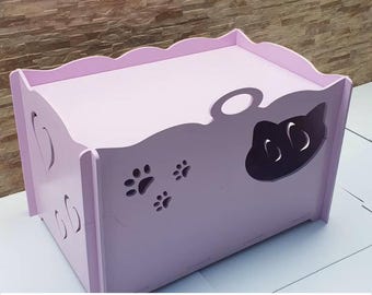 Cat birthing house DXF SVG EPS, Cat Modular Wooden House, Cat Wooden House, Cat House, Pet Toys, Lasercut digital download