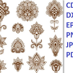 Lotus mandala dxf, png, jpg, Lotus flower dxf, Boho lotus flowers, Instant Download, Lotus Clipart, Lotus Cut files, Meditation Clipart