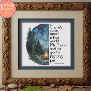 LOTR Nature Cross Stitch Pattern - There's Some Good in This World Mr. Frodo - Printable and Pattern Keeper  PDF Files