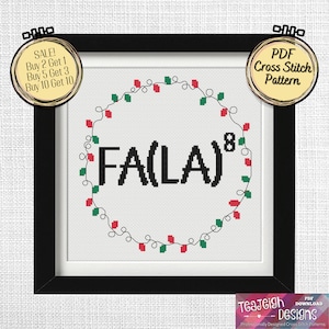 Funny Math Christmas Cross Stitch Pattern FA(LA)8 - Printable and Pattern Keeper Compatible PDF Files