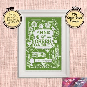 Anne of Green Gables Book Cover Cross Stitch Pattern Printable and Pattern Keeper Compatible PDF Files image 3