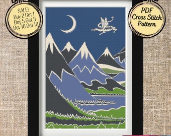 The Hobbit Book Cover Cross Stitch Pattern - Tolkien Original Art -  Printable and Pattern Keeper Compatible PDF Files