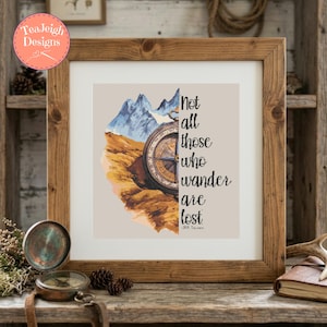 Not All Those Who Wander are Lost Cross Stitch Pattern - Mountains and Compass - Mix and Match - Printable & Pattern Keeper PDF Files