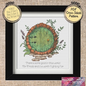 Kreuzstichmuster Hobbit Tür - JRR Tolkien - Printable und Pattern darin kompatible PDF-Dateien