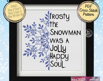 Frosty the Snowman Cross Stitch Pattern - SNOWFLAKE MANDALA #1  Printable & Pattern Keeper PDF Files