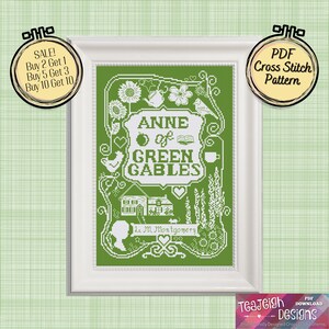 Anne of Green Gables Book Cover Cross Stitch Pattern Printable and Pattern Keeper Compatible PDF Files image 5