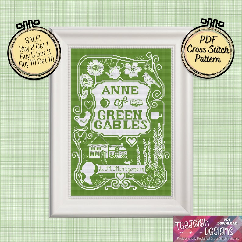 Anne of Green Gables Book Cover Cross Stitch Pattern Printable and Pattern Keeper Compatible PDF Files image 5