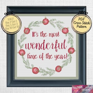 Christmas Wreath It&#39;s the Most Wonderful Time of the Year - Printable and Pattern Keeper Compatible PDF Files