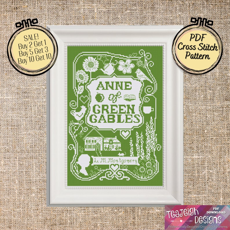 Anne of Green Gables Book Cover Cross Stitch Pattern Printable and Pattern Keeper Compatible PDF Files image 4