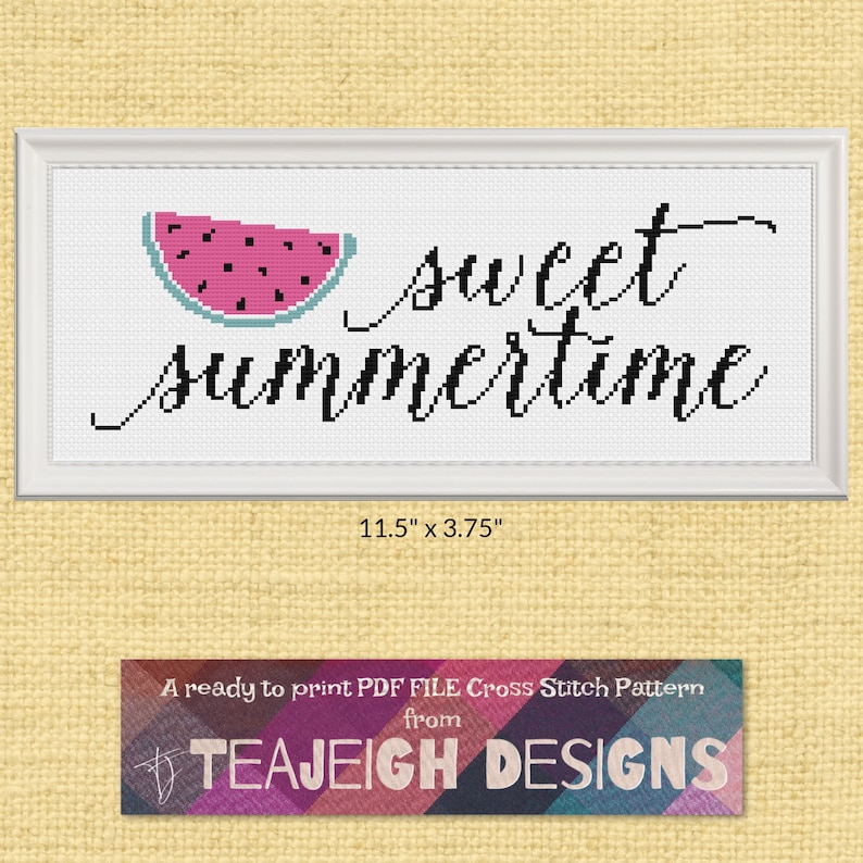 Bundle of 3 Easy Summer Easy Cross Stitch Patterns Popsicles and Watermelons Printable and Pattern Keeper Compatible PDF Files image 6