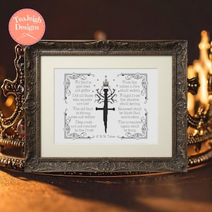 Not All Those Who Wander Are Lost Cross Stitch Pattern - Full Poem - The Lord of The Rings - PDF Pattern