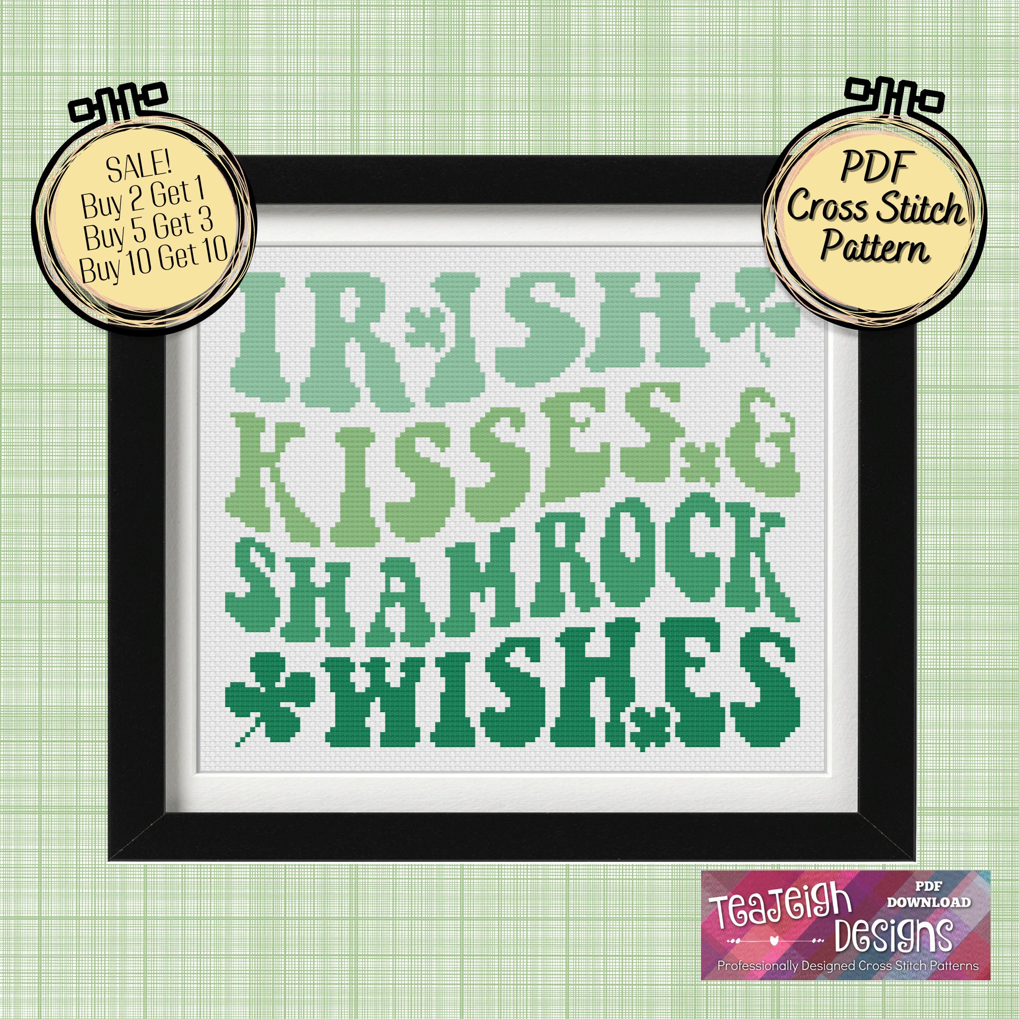 Irish Kisses and Shamrock Wishes Cross Stitch Pattern St Patricks Day Printable and Pattern Keeper Compatible PDF Files - Etsy irish-kisses-and-shamrock-wishes-cross-stitch-pattern-st-patricks-day-printable-and-pattern-keeper-compatible-pdf-files-etsy