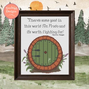 Schema punto croce porta Hobbit - Piccolo schema semplice - File PDF