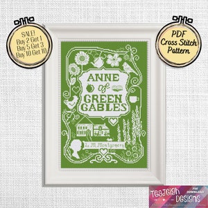 Anne of Green Gables Book Cover Cross Stitch Pattern - Printable and Pattern Keeper Compatible PDF Files