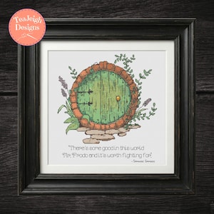 Kreuzstichmuster Hobbit Tür - JRR Tolkien - Printable und Pattern darin kompatible PDF-Dateien