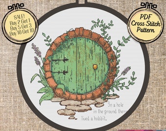 Hobbit Door Cross Stitch Pattern - JRR Tolkien -  Printable and Pattern Keeper Compatible PDF Files