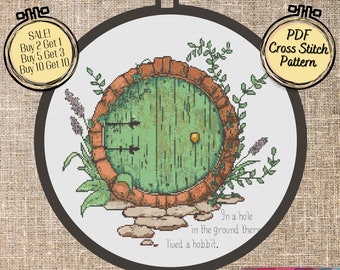 Hobbit Door Cross Stitch Pattern JRR Tolkien Printable and - Etsy