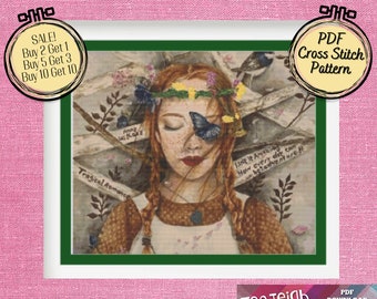 Anne With An E Cross Stitch Pattern - Printable and Pattern Keeper Compatible PDF Files