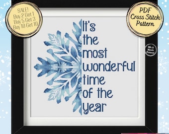 It's the Most Wonderful Time of the Year Cross Stitch Pattern - SNOWFLAKE MANDALA #3 - Printable and Pattern Keeper Compatible PDF Files