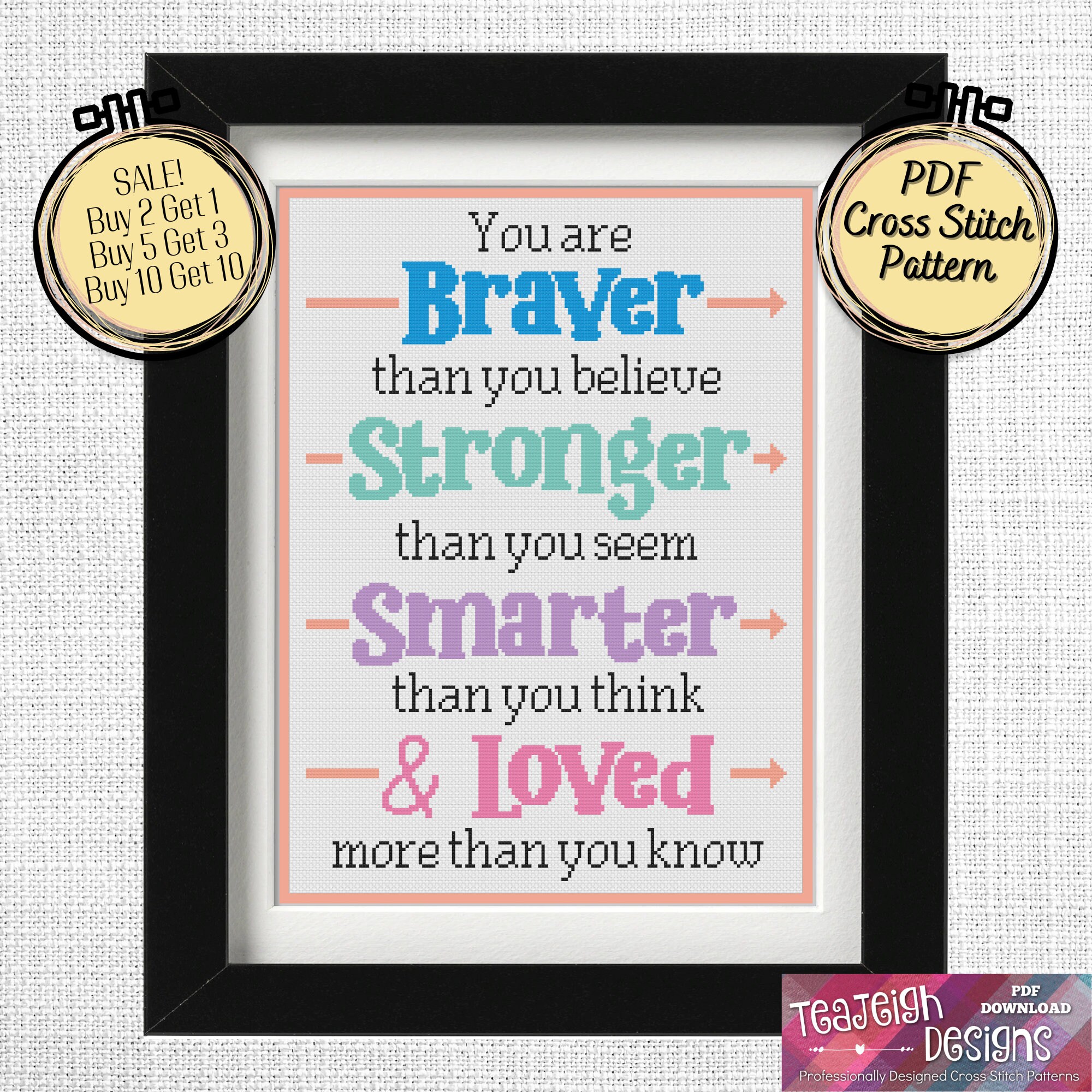 Braver Than You Believe Cross Stitch Pattern  - Printable and Pattern Keeper Compatible PDF Files