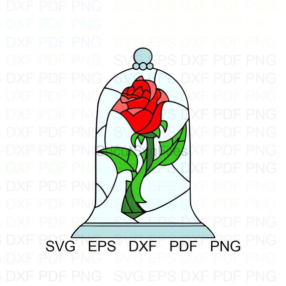Rose Beauty And The Beast Vector Clipart Svg Eps Dxf Pdf Png | Etsy