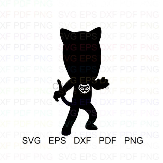 Download Catboy Silhouettes PJ Masks Vector Clipart Svg Eps Dxf Pdf Png | Etsy