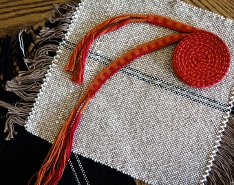 Handwoven Red Belt - 7.5ft