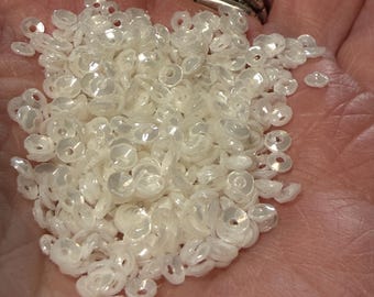 White Cup Pearlescent  3mm Sequins~ 3Grams
