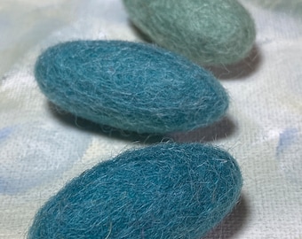 Hand Felted Wool Eggs Acorns~ Several Colors 1 1/4&quot;