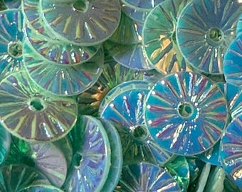 Aqua Color Shift Spoke Sequins, 7mm