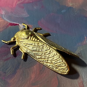 Messing Zikade Stempel Anhänger DIY Mixed Media Schmuck Komponente 5 cm