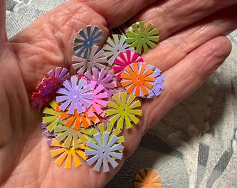 16mm Mixed Colorful Sequins Spokes, Flowers~