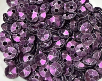 Matte Purple Sequins,  Cupped ~5 mm