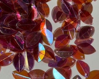 Transparent Rose Leaves/Wings, 15mm x 10mm, 2.5g