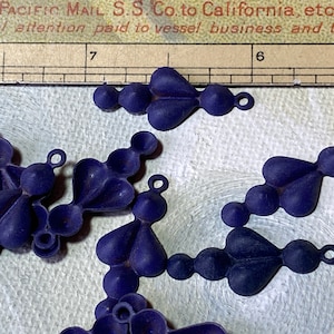 8 Vintage Powder Coated Brass Textured Stamping, Earring Lariat Components 10mmx20mm, Various Colors