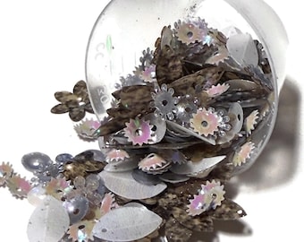 Sequin Collection: Shapes in Neutral Colors, 3mm-26mm, 5g
