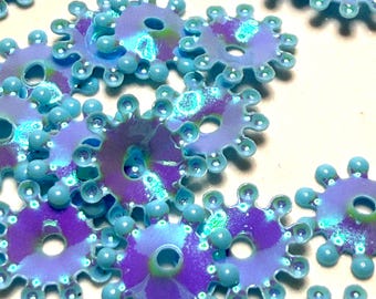Blue/Purple Color Shift Gear Sequins, 7mm~ 2.5g