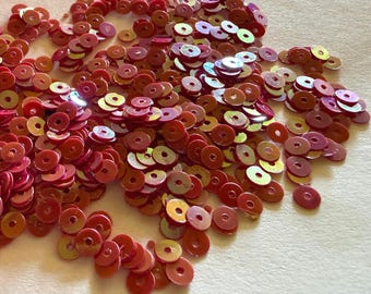 Brick Rainbow Iridescent Sequins, Flat,  4mm