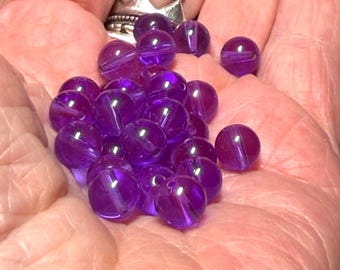 Vintage Electric Purple Round Bead~5mm~ 25 of them