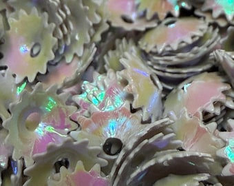 Grey Rainbow  Sawtooth Cup Bead Cap Sequin~ 7mm; 2mm Rise  Paillette~  2.5g