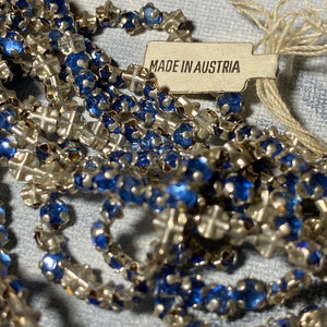 25 or 50 Vintage Austrian Sapphire Montees Silver Cross Backing 4mm