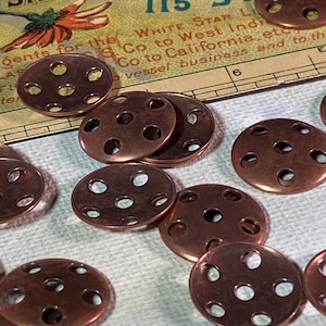 15mm Sewable Round Copper Covered Steel Perforated Form foundation, 6 of them