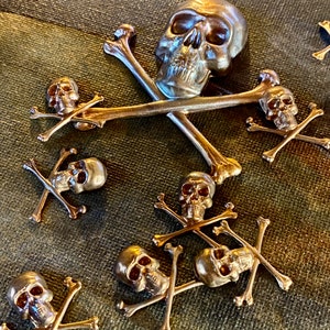 Skull & Crossbones Brass Stamping, 2 sizes