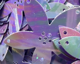 Opaque Purple Rainbow Sakura Sewable Sequin~ 28mm  Paillette~ 40 of Them, 4g
