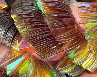 Leaf Sequins, Transparent Angel Wings, 14mm x 9mm, 6g