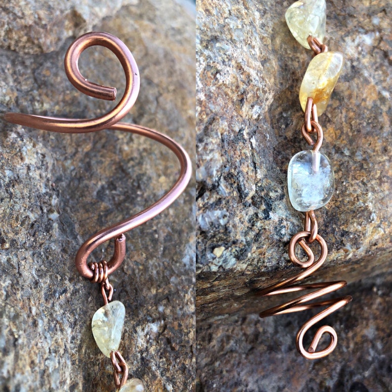 Adjustable Citrine BraceletRing Combo