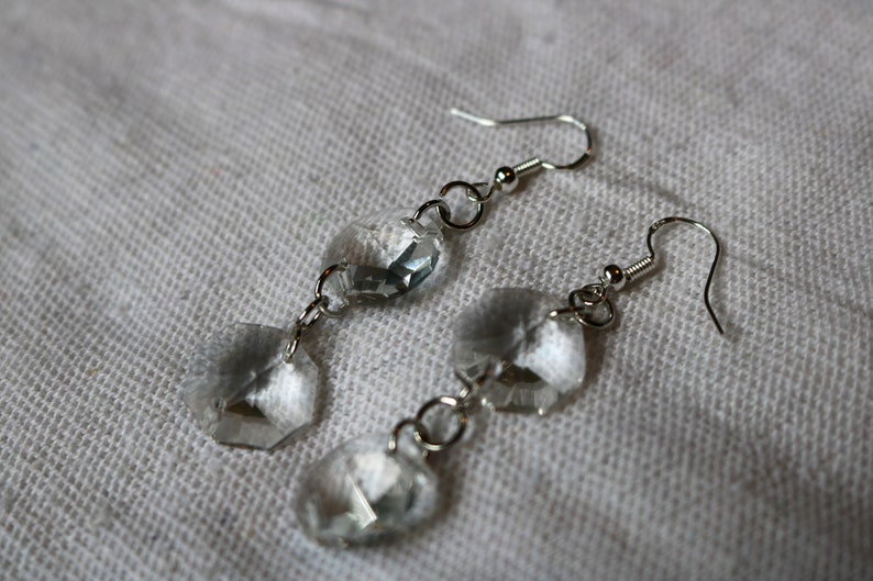 hook and clip on versions available simple /& dainty diamonds earrings clear plastic jewelry lightweight